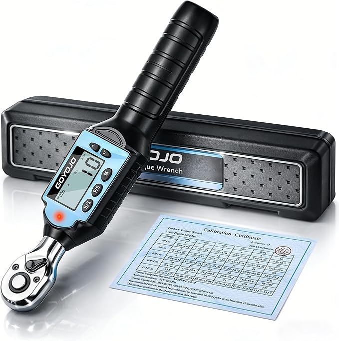 GOYOJO 1/4 In Digital Torque Wrench 0.74-7.37 ft-lb/1-10Nm High-Precision Durable Tool for Bicycles, Motorcycles, Home Appliances, and DIY Projects ±2% High Accuracy