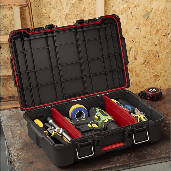 Keter Stack & Roll Heavy Duty DIY Power Tool Storage Case (253382)