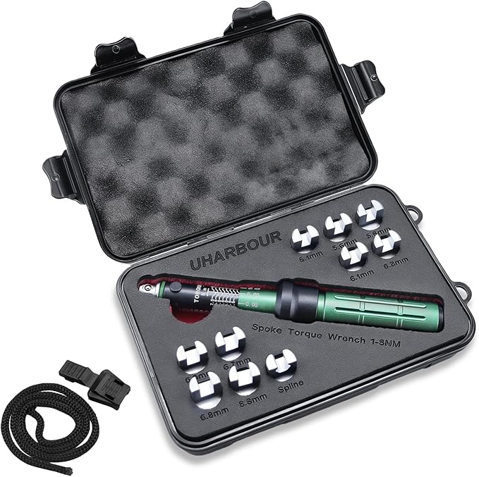 Spoke Torque Wrench, Motorcycle Spoke Wrench with 5.1-6.9mm Wrench Heads, Bike Torque Wrench, Spoke Torque Wrench for Dirt Bike Tool Kit