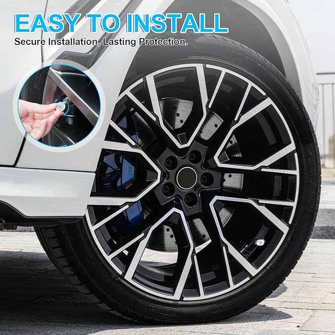 JUSTTOP 4 Pack Handmade Crystal Rhinestone Tire Valve Stem Caps, Universal for Cars, Trucks and Motorcycles - AB Color