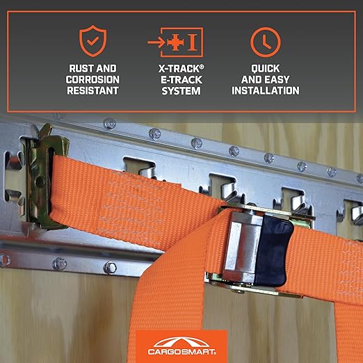 CargoSmart Adjustable Cargo Net — Connects to X-Track and E-Track Systems — 3,600lb Break Strength, 1,200lb Safe Work Load