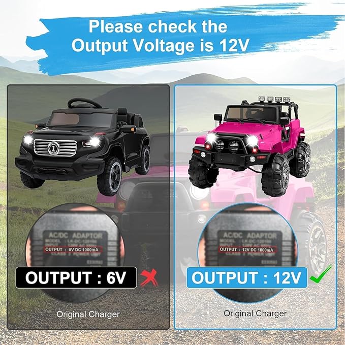 IBERLS 12V Battery Charger Compatible with Kids Ride On Toys Car Best Choice Products SUV Kid Trax Ride-on-Toys Ferrari Mercedes, Universal Charging Adapter Kids Riding Toy Power Supplies
