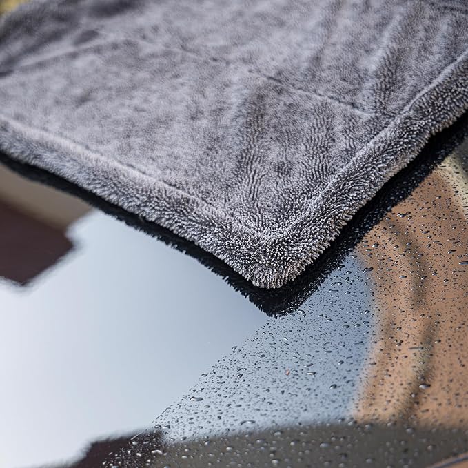 aokway Microfiber Car Drying Towel,Thickened and Absorbent Microfiber Towels, No Streaks Drying Towel car Detailing, Scratch-Free, No Water Spots- 16” x 16”（1 Pack）