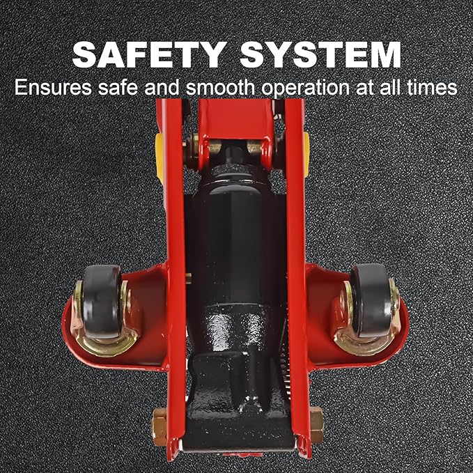 A A IN AA095 2 Ton Hydraulic Floor Jack,Low Profile Hydraulic Trolley Service/Floor Jack,Lifting Range 5.7"-13", Red