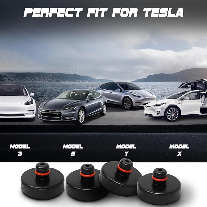 EcoNour Lifting Jack Pad for Tesla Model 3/S/X/Y, 4 Pucks with Storage Case, Tesla Accessories for Tesla Vehicles 2013 to 2024