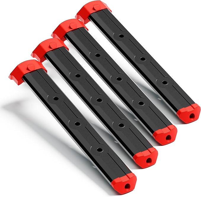 Alpha Engineered Threaded Replacement Packout Rails 7.7” (195mm) Compatible with Milwaukee Packout Tool Box 48-22-8425 Includes End Caps - Heavy Duty Aluminum Rails - Fits Packout Accessories – Black