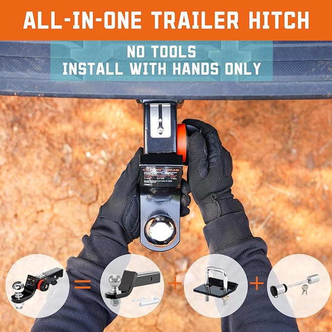 Endo-Hitch Trailer Ball Mount, Reduce Sway Anti-Rattle, 2" Drop Hitch with 2-5/16" Ball for 2" Receiver, Tow Hitch with Lock for Rv/Truck/Yachts/ATV/UTV, 10000 LBS GTW