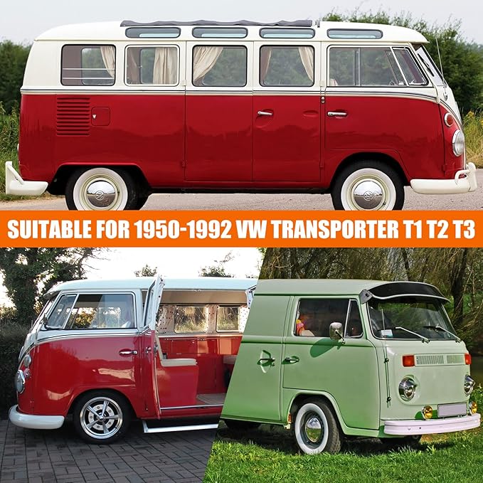 Silver Car Cover Waterproof All Weather Compatible with 1950-1992 VW Bus T1 T2 T3, Volkswagen Vanagon Full Car Cover with Door Zipper, Windproof Strap, Storage Bag