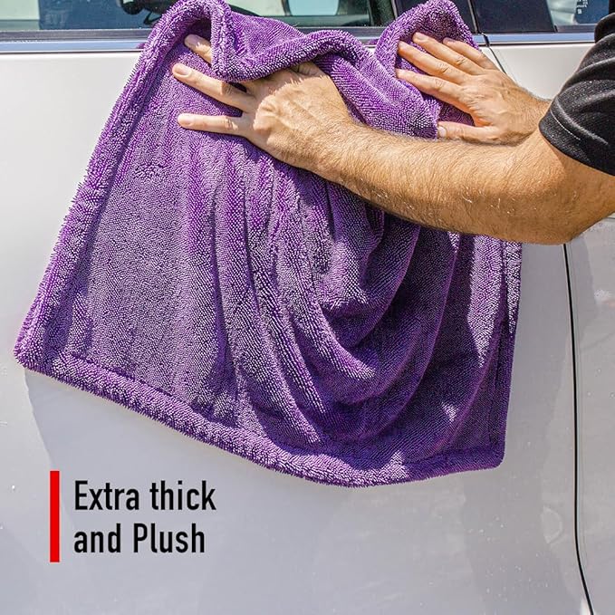 Maxshine - Car Drying Towel, Rinse Free Microfiber Towel for Car Detailing, 1200 GSM, Double Sided, Large Microfiber Towels for Car Drying, Plush Car Wash Towels (6, 24" x 36")
