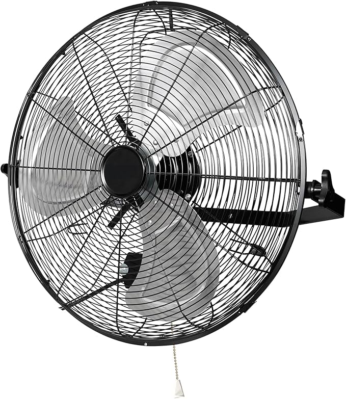 18 Inch Wall Mount Fan - High Velocity Fan, 3 Adjustable Speeds & 270° Tilting, Industrial Fan for Bedroom, Patio, Warehouse, Metal Fan for Optimal Ventilation Cooling, Durable Wall Fans.