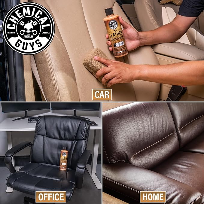 Chemical Guys Leather Cleaner and Conditioner Kit - 2 Bottles (4 oz Each), Car Cleaner and Conditioner, Safely Cleans & Conditions Leather Car Interiors, Furniture, Shoes, Boots, Bags, Apparel & More