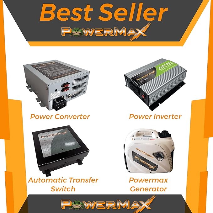 PowerMax PMBC 100 LK 12V Battery Maintainer Charger, Flash Reprogrammer & Adjustable Power Supply w/ 15ft Cables, Voltage Display & Mounting Brackets for RV, 12V Car Audio, Boat motors & LED + house