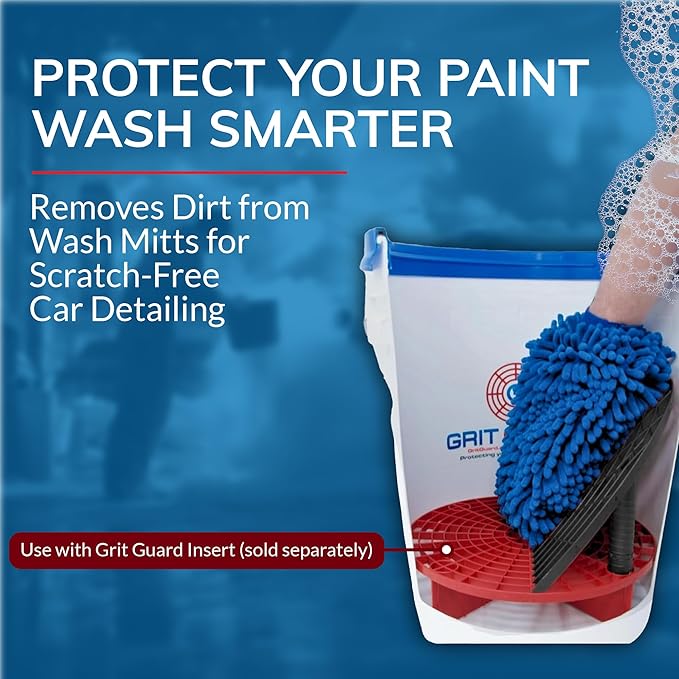 Grit Guard Washboard Bucket Insert, Removes Dirt from Wash Mitt for Car Detailing, Attaches to Grit Guard Insert, Fits Most 3-6 Gallon Car Wash Buckets - Black