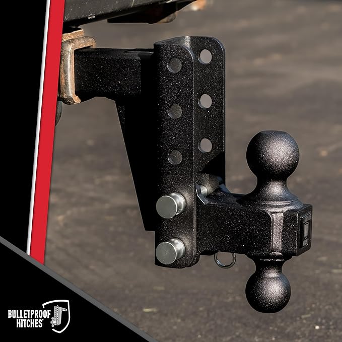 BulletProof Hitches - Adjustable Trailer Hitch 2" and 2-5/16" Dual Ball Mount - Replacement 2" and 2-5/16" Ball Hitch Rated up to 14,000 lbs - Solid Steel, Corrosion Resistant, Black Powder Coat