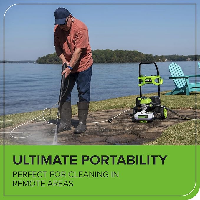 Greenworks 60V 1800 PSI Max (1.1 GPM) Hybrid (120V / Cordless) Electric Pressure Washer, Battery Not Included