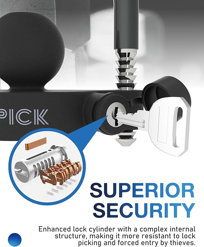 TOPICK Keyed Alike Trailer Coupler Lock Set, Trailer Lock Kit Include Universal Trailer Hitch Lock & Coupler Latch Lock, Heavy-Duty Anti-Theft Protection for 1-7/8", 2", 2-5/16" Couplers, All Black