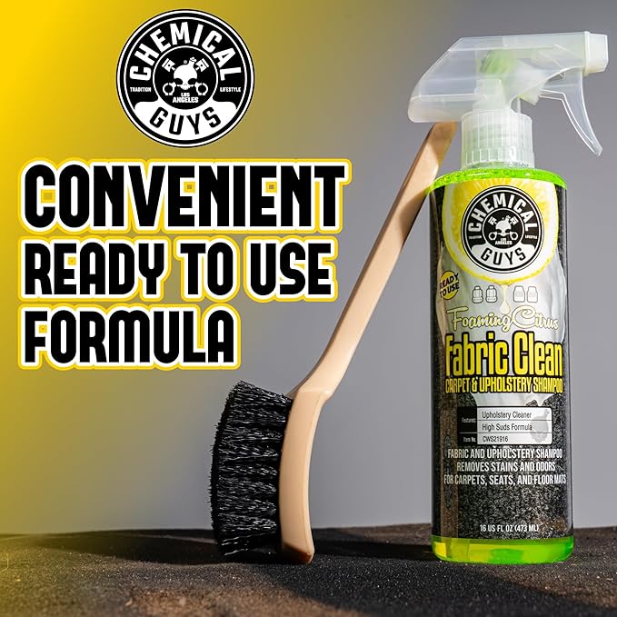 Chemical Guys Foaming Citrus Fabric Clean Carpet & Upholstery Cleaner, Ready to Use, Sprayable (for Carpets, Seats & Floor Mats), Safe for Cars, Home, Office, & More, 32 fl oz, Citrus Scent