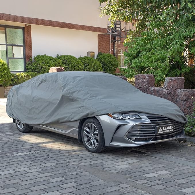 Leader Accessories Car Covers for Automobiles All-Weather Limited Waterproof, Breathable Full-Exterior Covers for Indoor and Outdoor Use, Fits Sedans 150"-160"