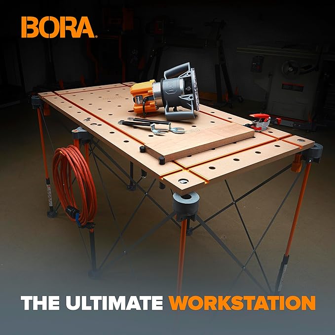 Bora Centipede Table Top 2x4 Folding Workbench Top with T-Tracks and 20mm Dog Holes for Accessories - Portable Work Table Tops for Bora Tools Centipede Stand - CK24TM