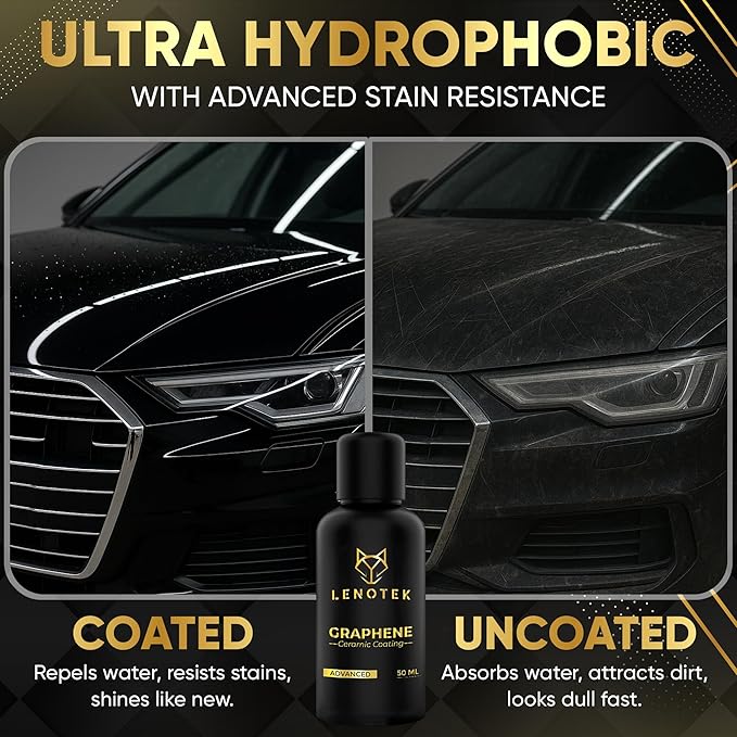 Graphene Ceramic Coating for Car – 7+ Years Durability – Nano Shield for Automobile Paint – Anti Scratch Protection – Gloss Enhancer – DIY Detailing Solution – Shiny Exterior Finish