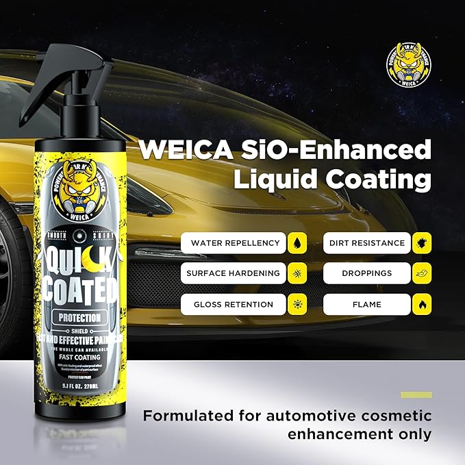 Ceramic Spray Coating for Cars, RV, Motorcycle, Boat - Hydrophobic Sealant & Wax - Quick Detailer for Extreme Gloss on Paint, Wheels, Trim - Safe on Chrome, Plastic, Vinyl - 9.1 fl oz