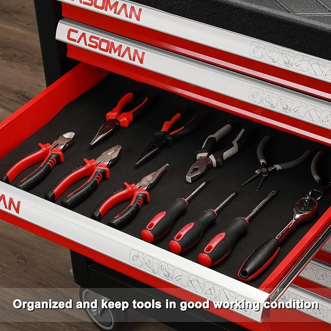 CASOMAN Professional Tool Box Liner and Drawer Liner - 24 inch (Wide) x 24 feet (Long), Non-Slip,Easy Cut, Black