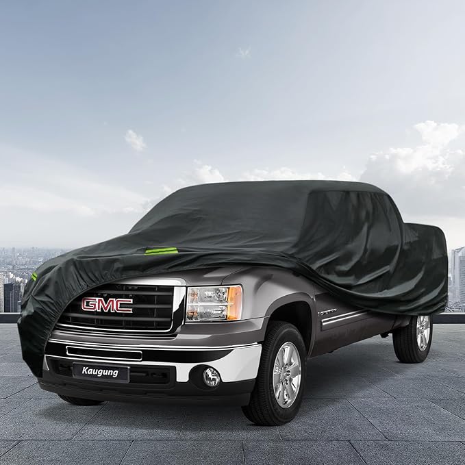 Kaugung Truck Cover Waterproof Custom Fit GMC Sierra 1500-3500 Crew 6.5' Bed (1998-2025), 7 Layers Heavyweight Pickup Car Cover Outdoor Indoor Sun UV Rain Snow Wind Protection.