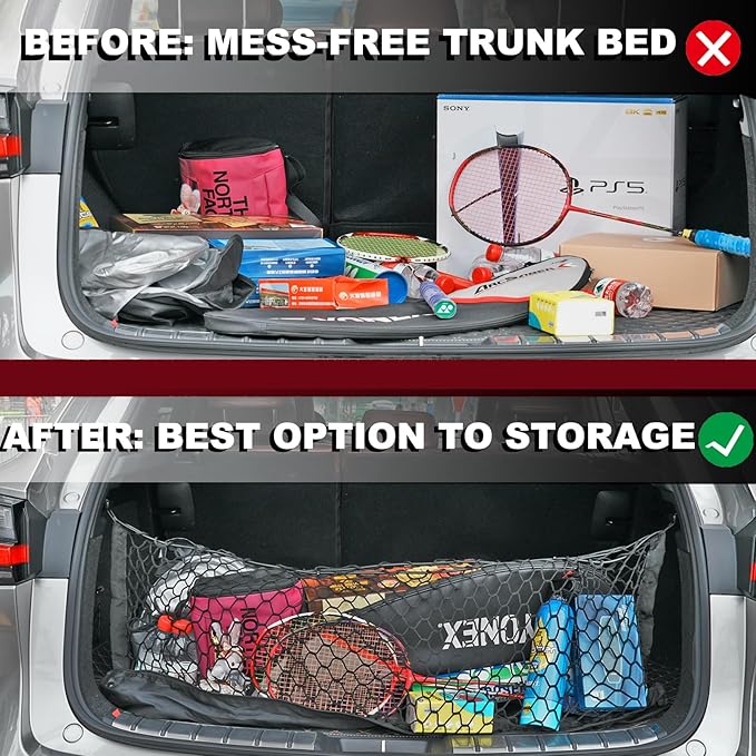 Envelope Style Cargo Net Compatible with Chevrolet Chevy Suburban, Cadillac Escalade GMC Yukon XL Denali SLE SLT AT4 2026 2025 2024 2023 2022 2021 2020-2015 Trunk Car Rear Tailgate Touring Netting