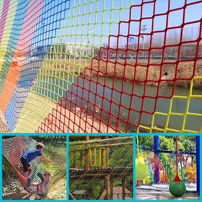 Climbing Cargo Net for Kids Outdoor Balcony & Playground Safety Net - Knotless Polyester Sports Netting