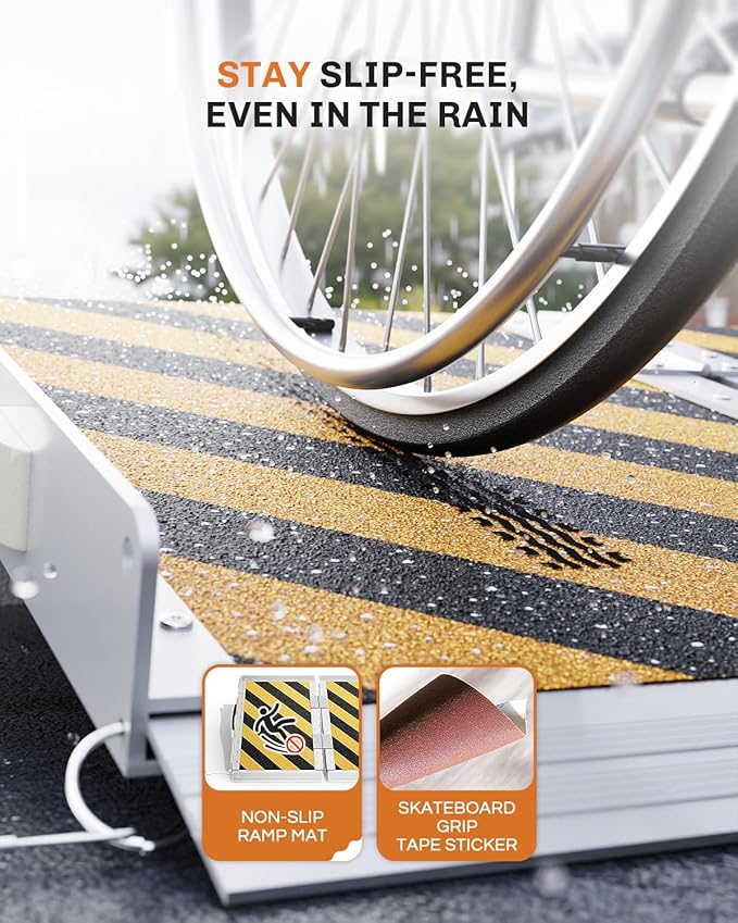 Portable Wheelchair Ramp 2 FT, Aluminum Folding Ramps for Wheelchairs for Home with Handle & Non-Skid Surface, 800 lbs Threshold Ramps for Doorways Steps Stairs Entry Cars Use