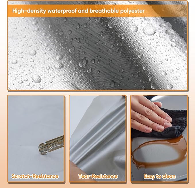 NEVERLAND Sedan Car Cover Waterproof Heavy Duty All Weather Protection Snow Anti-UV Windproof Outdoor Full Car Cover Fit for Automobiles BMW/Mercedes-Benz/Honda (185-196 inch)