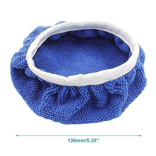 6 PCS Car Polishing Bonnet Buffing Pads - Soft Microfiber Buffing Pads Cover for 5" - 6" Car Polisher - Blue