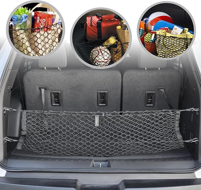 Envelope Style Trunk Mesh Cargo Net for Chevy Traverse 2018-2025 Car Accessories - Premium Trunk Organizers and Storage - Cargo Net for Truck - Best Carrier Organizer for Chevrolet Traverse