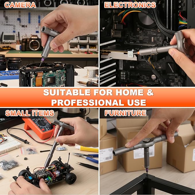 42-in-1 Magnetic Ratchet Screwdriver Set, Professional T-Handle Multi Bit Tool Kit with S2 Steel Bits, Portable Repair Set with Compact Case for Gifts, Electronics, Furniture & DIY