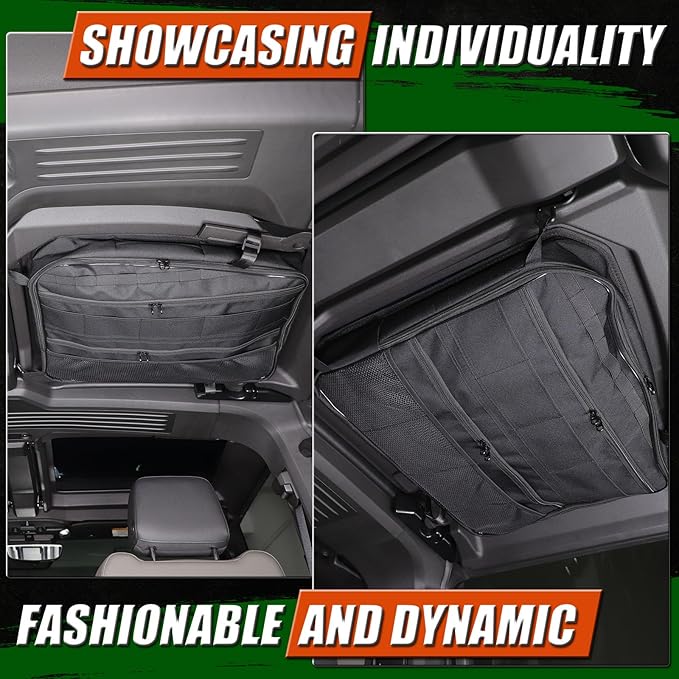 Roof Storage Bags Compatible with Hummer EV Accessories 2022-2026 SUV/SUT Overhead Storage Bag Organizer Cargo with Hardtop Suction Fixing Waterproof Can Foldable Sunshade
