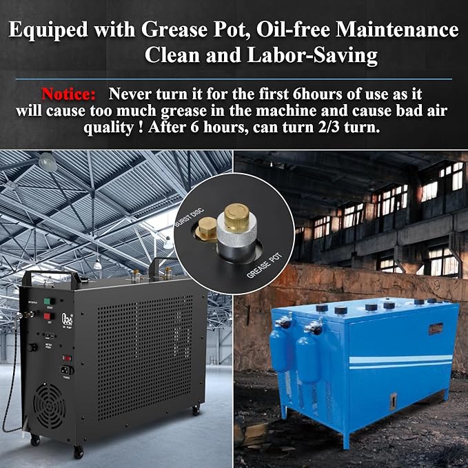 GX-E-5K2 PCP Air Compressor, 5800psi 110V 1200W, Auto-Stop Setting, 2 Pistons & 4 Stages Compression, Water and Fan Cooling, Moisture Filter,10 Hours Continuous Work (5K2 dual cylinders)