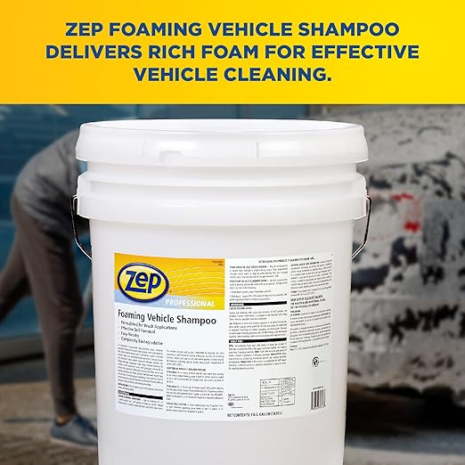 Zep Foaming Vehicle Shampoo 5 Gallon 1041567 (One Bucket) Excellent for Removing Road Film, Dirt and Salt deposits