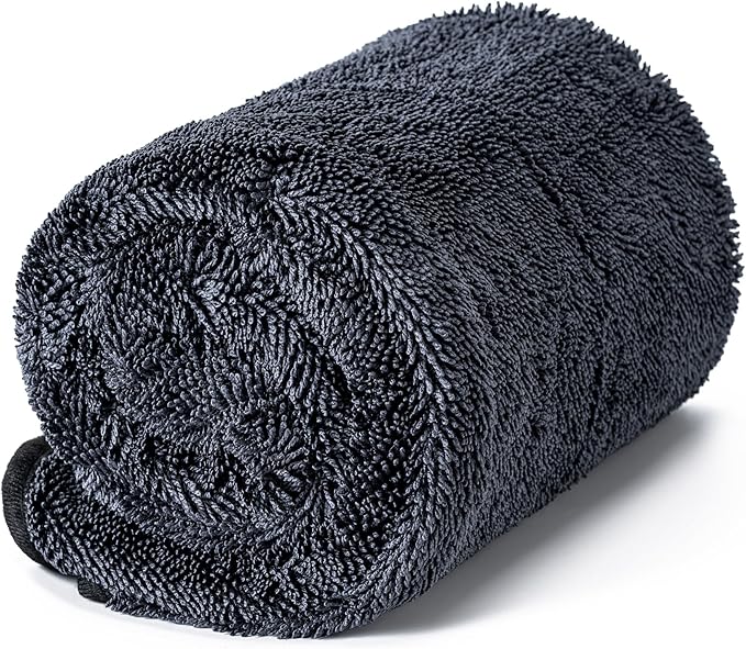 CADONO Large Microfiber Car Drying Towel, Ultra Absorbent Microfiber Cleaning Cloth for Cars, Bath Towels, No Streaks, Scratches, or Water Spots Double-Twist Pile Design(36"x 24")