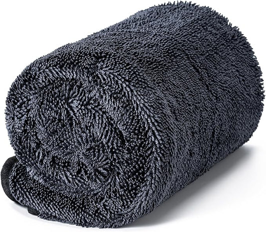 CADONO Large Microfiber Car Drying Towel, Ultra Absorbent Microfiber Cleaning Cloth for Cars, Bath Towels, No Streaks, Scratches, or Water Spots Double-Twist Pile Design(36"x 24")