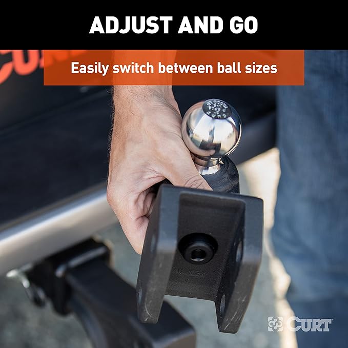 CURT 45933 Dual Ball Attachment for Weight Distribution Shank, 2 and 2-5/16-Inch, Up to 15,000 lbs