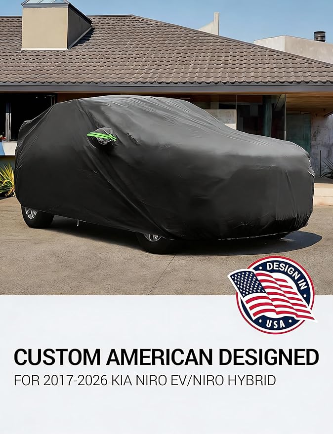 Proadsy Car Cover Custom Fit for 2017-2025 2026 Kia NIRO NIRO EV/Hybrid, Waterproof All Weather for Automobiles, Full Exterior Cover Rain Snow Sun Protector Indoor Outdoor Car Cover