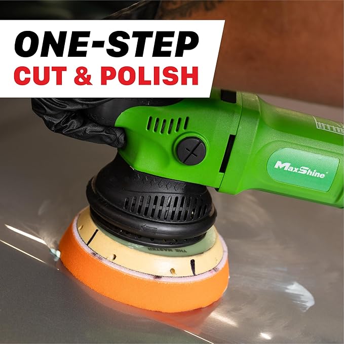 Maxshine M15 Pro Dual Action Polisher & AIO Polish Kit – 15mm Long Throw, 1000W Power, 5″ Backing Plate, Variable Speed 2,500–5,000 OPM – Professional Car & Marine Paint Correction