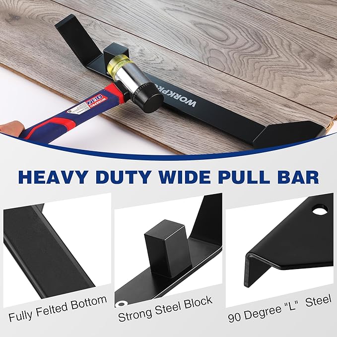 WORKPRO 17＂ Heavy Duty Pull and Pry Bar, Professional Pull Bar Flooring Tool for Wood Floor, Vinyl Plank, LVP, LVT and Floating Floor Installation