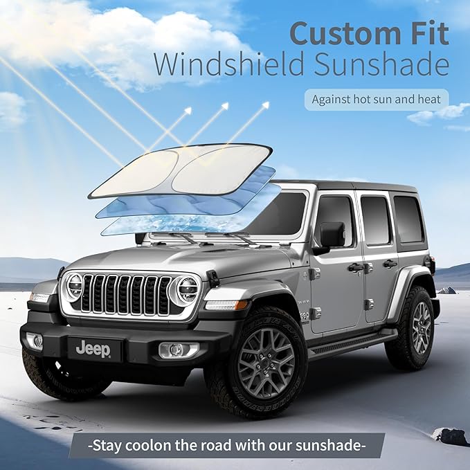 Car Cover Waterproof All-Weather,Heavy-Duty Outdoor Full Exterior Automobiles Snow Cover for Jeep Wrangler 2 Door CJ YJ JK JL(1987-2026),with Sun Visor,Towel&Storage Bag