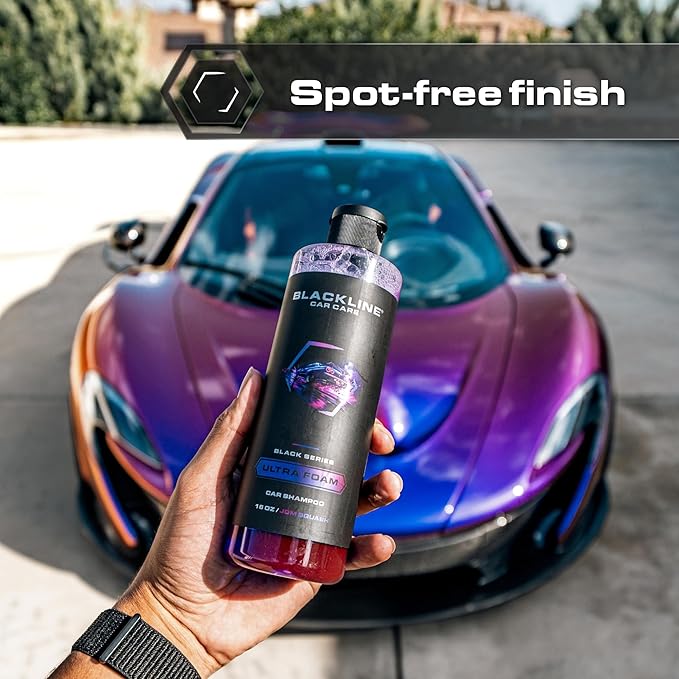 Blackline Automotive Extreme Foaming Car Shampoo - Extreme Ultra Foam Perfect for Ceramic Coatings - Compatible with Foam Cannon for Pressure Washer (16 FL Oz, JDM Squash)