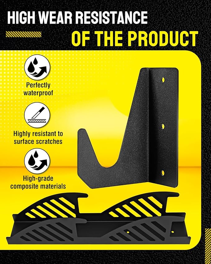 AutoEC 4 Pack Jack Stand Storage Rack Wall Mount Set – Jack Stands Rack & Wall Mount Jack Stand Holder Hooks, Fits 2-3 Ton Floor Jack Stands Tower Trailer Accessories Tool