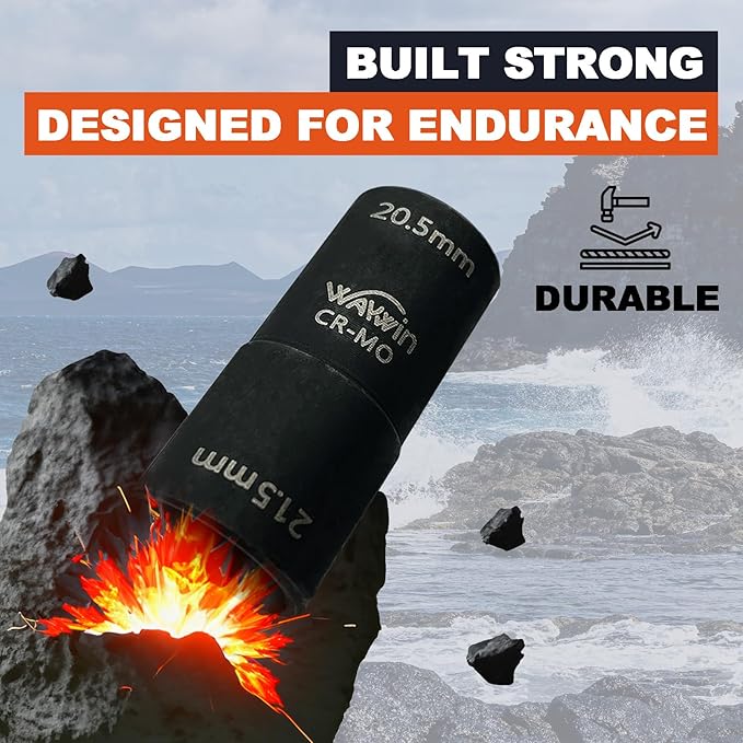 2-1 Double Ended Damaged Wheel Nut Socket 1/2-Inch Impact Socket Wall Impact Flip Socket 20.5 × 21.5 mm