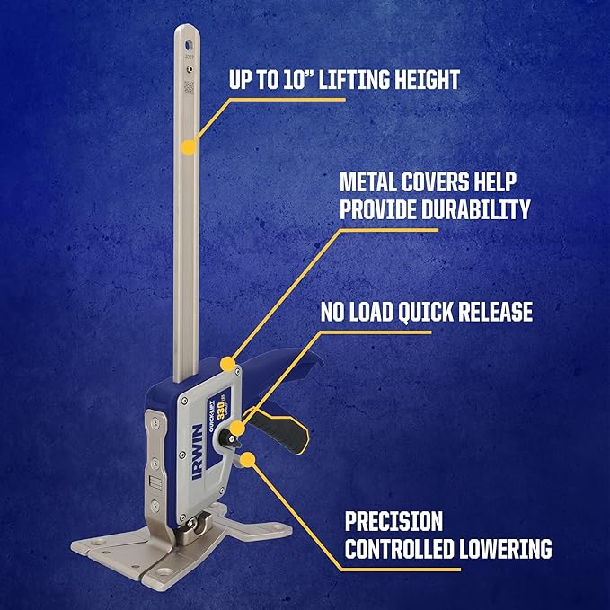IRWIN Quick-Lift Construction Jacks, Hand Lifting Jack Tool, Multifunctional, Lift up to 10" and Capacity 330 lbs, Pack of 2 (IRHT83100-2)
