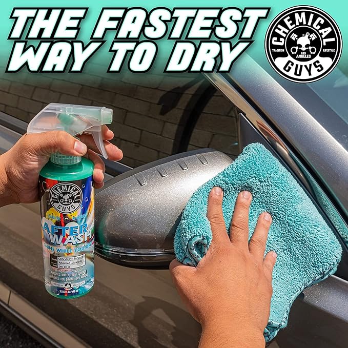 Chemical Guys CWS_101_16A Car Wash, Dry & Shine Bundle - Maxi-Suds II Foaming Car Wash Soap, 16 oz, Cherry Scent + After Wash Gloss Boosting Drying Aid (16 oz) (2 Items)