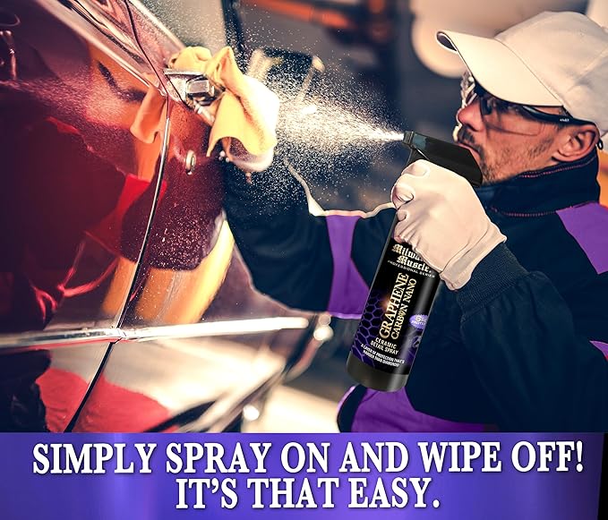 16oz Graphene Ceramic Coating Detail Spray Wax - The Best Protection Against Scratches, Swirls, Paint Chips, No Buff, 6 month Protection (16 Fl Oz)